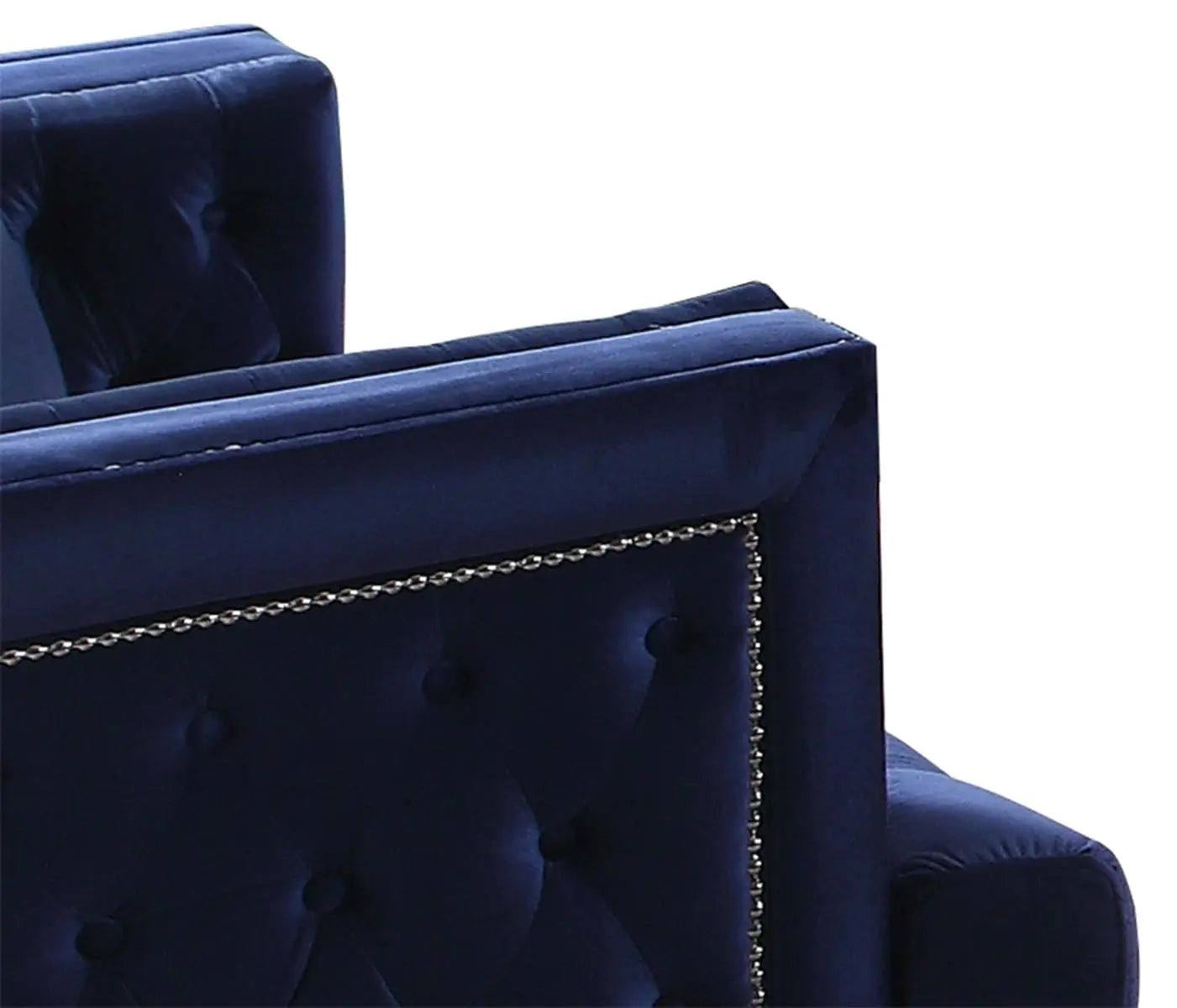 Kendel Blue Modern Style Navy Chair with Acrylic Legs - Home Elegance USA