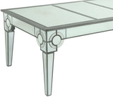 Zoe Modern Style Glass DiningTable with Silver fiinish - Home Elegance USA