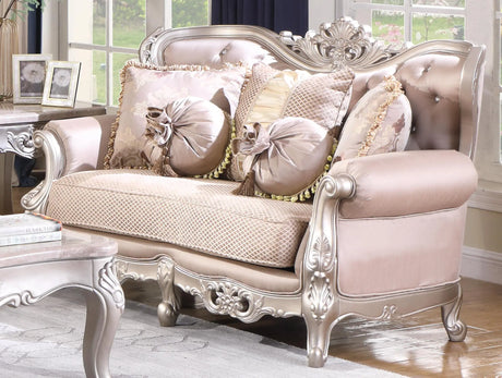 Daisy Traditional Style Loveseat In Pearl Finish Wood | Cosmos | Home Elegance USA