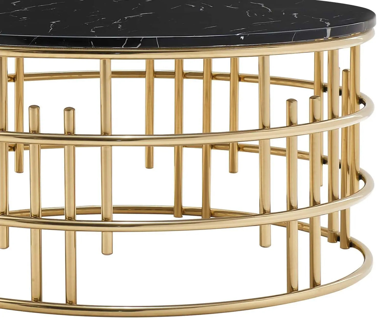 Carissa Modern Style Marble Coffee Table With Metal Base | Cosmos | Home Elegance USA