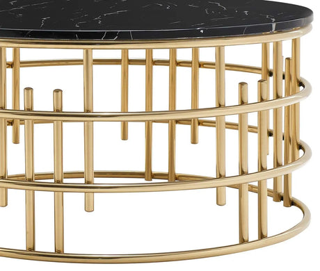 Carissa Modern Style Marble Coffee Table With Metal Base | Cosmos