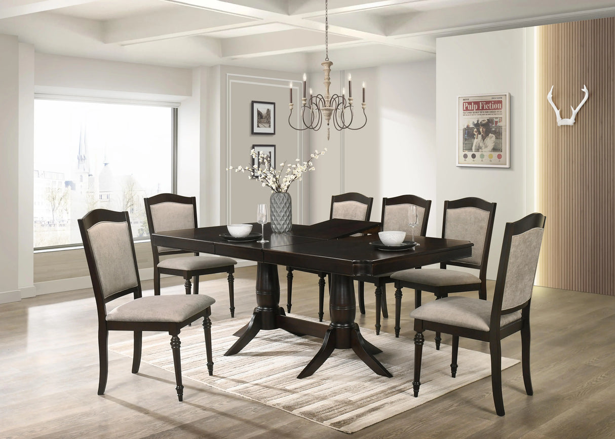 Windsor Contemporary Style Dining Table in Chocolate finish Wood - Home Elegance USA