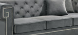 Clover Modern Style Gray Sofa with Steel Legs - Home Elegance USA