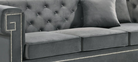 Clover Modern Style Gray Sofa With Steel Legs | Cosmos