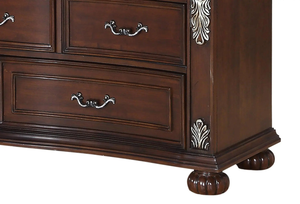 Rosanna Traditional Style Dresser in Cherry finish Wood - Home Elegance USA