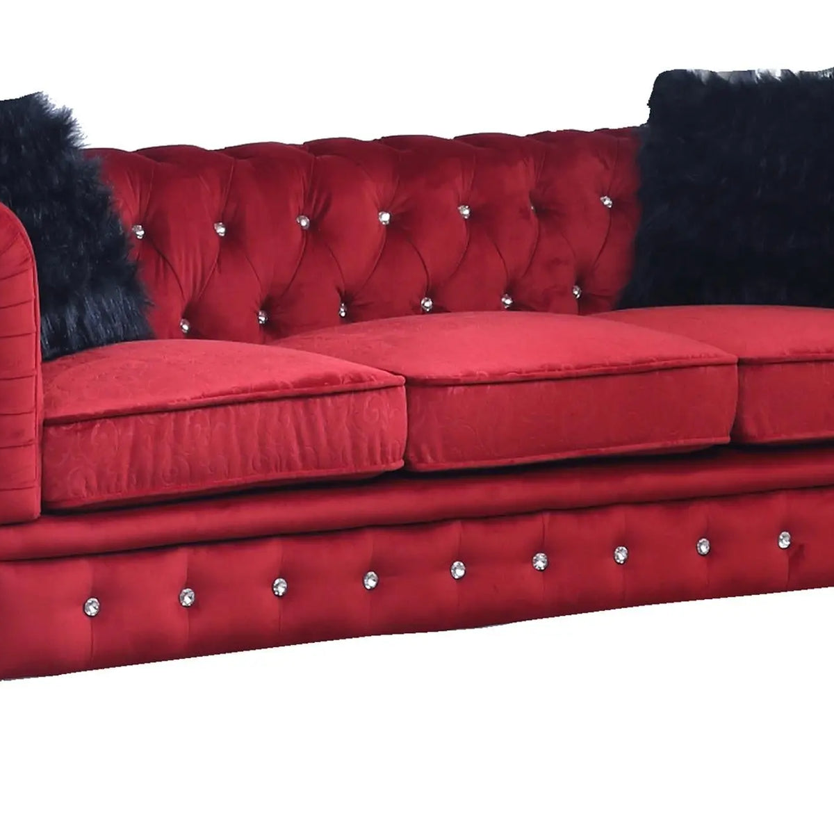 Sahara Modern Style Red Sofa With Acrylic Legs | Cosmos – Home Elegance USA
