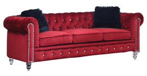 Sahara Modern Style Red Sofa With Acrylic Legs | Cosmos