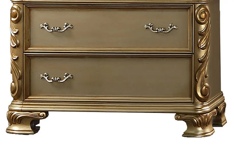 Miranda Transitional Style Chest In Gold Finish Wood | Cosmos