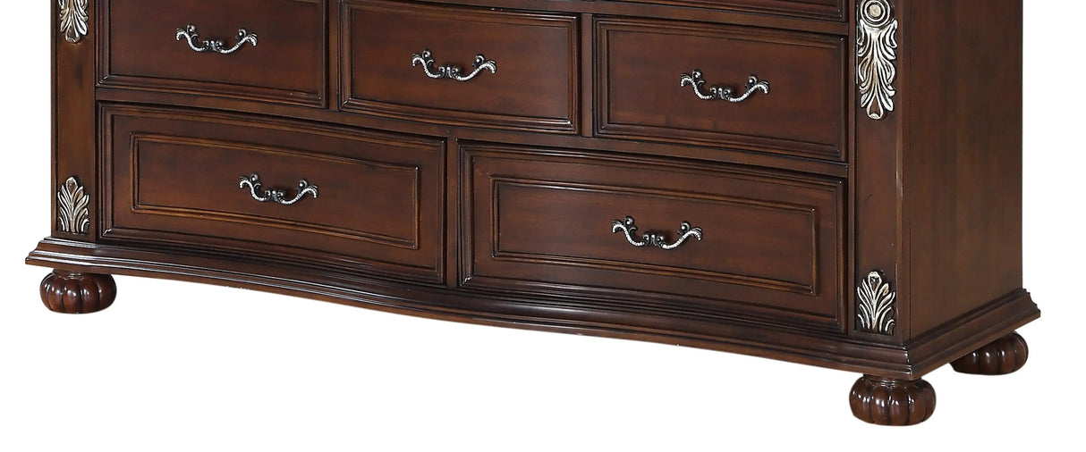 Rosanna Traditional Style Dresser in Cherry finish Wood - Home Elegance USA