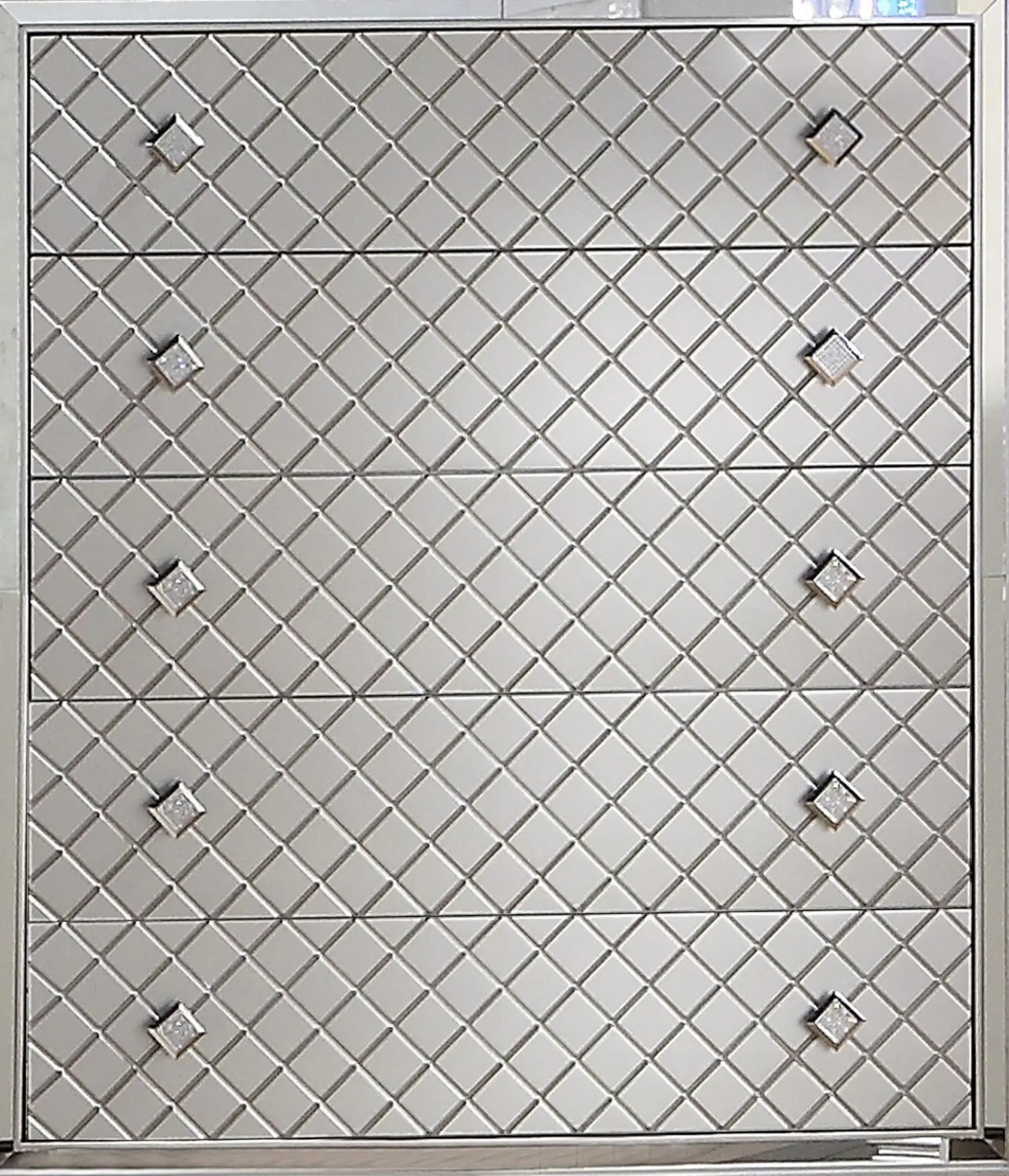 Shiney Contemporary Style Chest in Silver finish Wood - Home Elegance USA