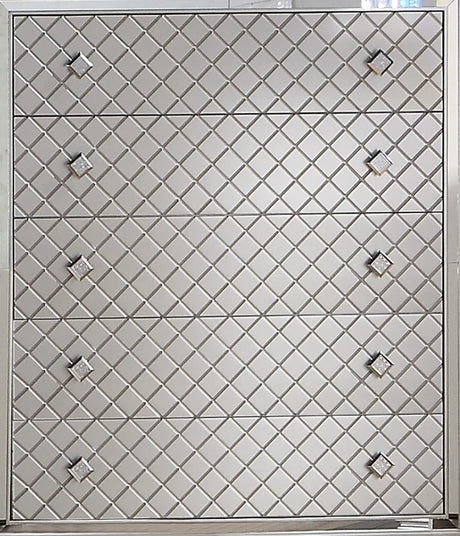 Shiney Contemporary Style Chest In Silver Finish Wood | Cosmos