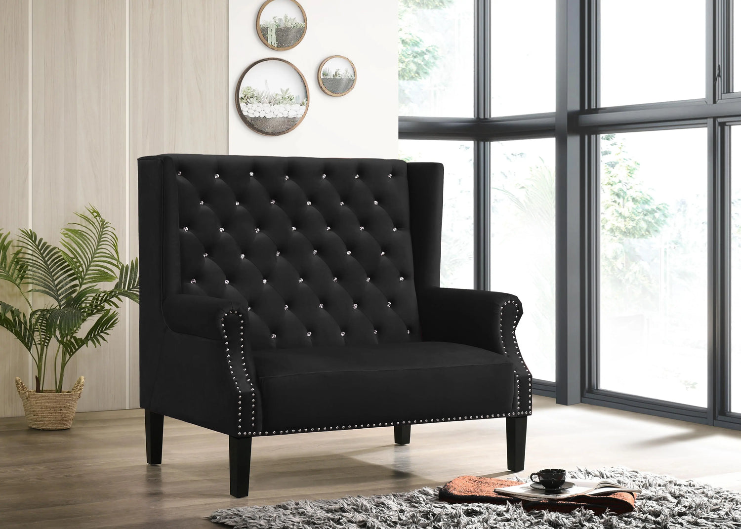 Lexi Transitional Style Black Accent Chair - Home Elegance USA