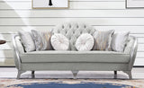 Natalia Transitional Style Sofa in Silver finish Wood - Home Elegance USA