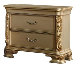 Miranda Transitional Gold Wood Nightstand – Cosmos Furniture