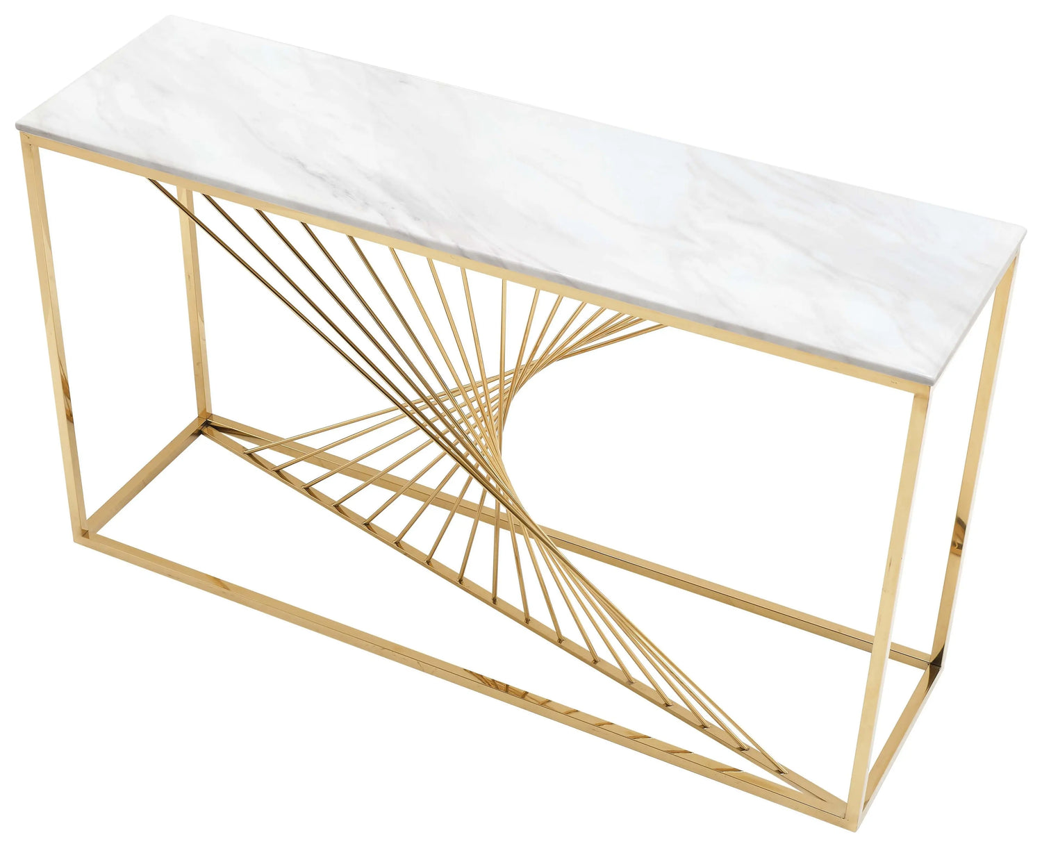 Layla Modern Style Marble Console Table with Metal Base - Home Elegance USA