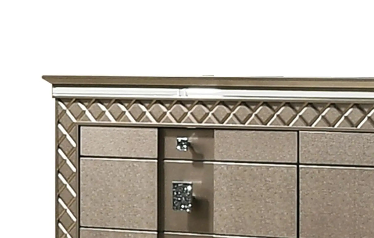 Coral Contemporary Style Dresser in Bronze finish Wood - Home Elegance USA
