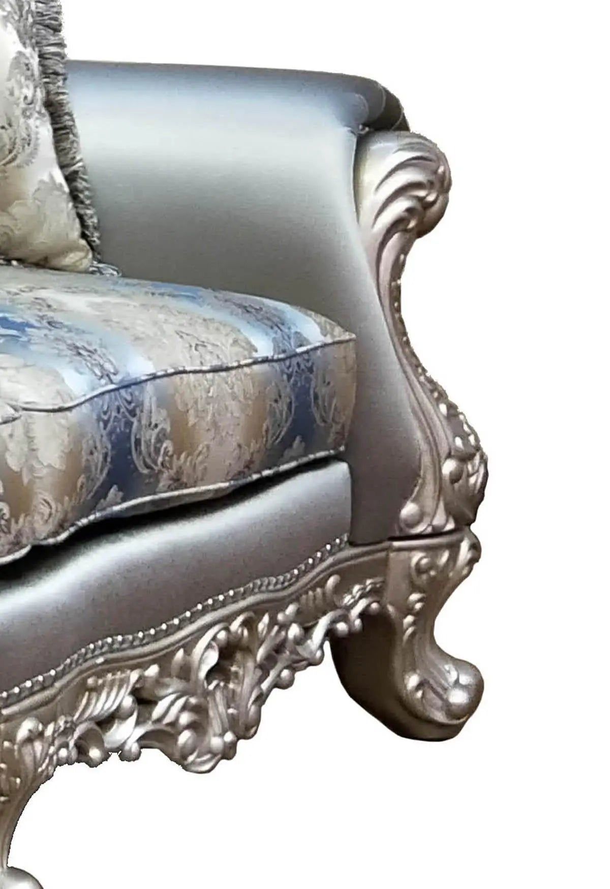 Ariel Transitional Style Loveseat In Silver Finish Wood | Cosmos | Home Elegance USA