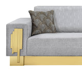 Megan Modern Style Gray Sofa with Gold Finish - Home Elegance USA