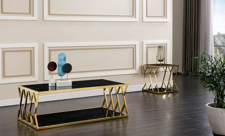 Julie Modern Style Marble End Table With Metal Base | Cosmos