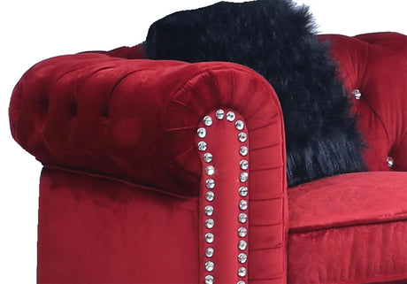Sahara Modern Style Red Sofa With Acrylic Legs | Cosmos