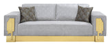 Megan Modern Style Gray Sofa with Gold Finish - Home Elegance USA