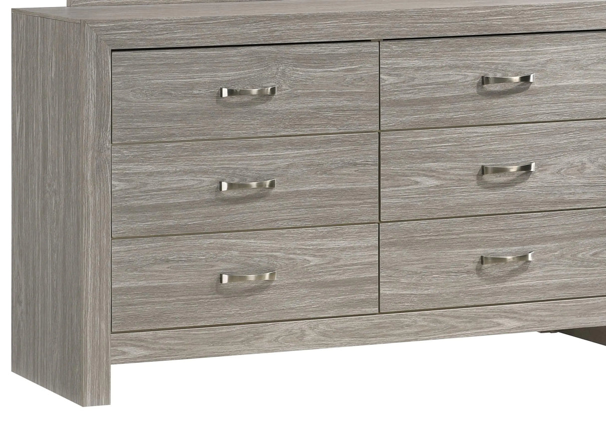 Yasmine White Modern Style Dresser in Gray finish Wood - Home Elegance USA