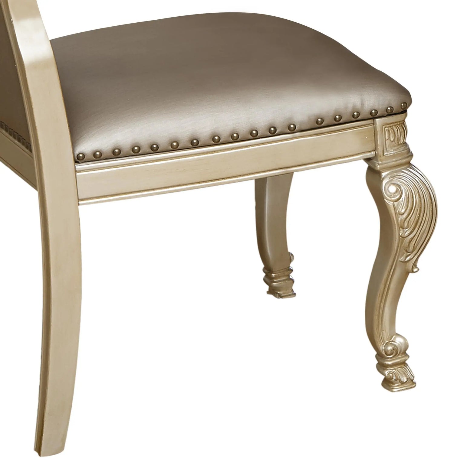 Miranda Transitional Style Dining Side Chair in Gold finish Wood - Home Elegance USA