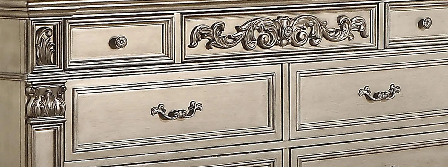 Platinum Traditional Style Dresser in Gold finish Wood - Home Elegance USA