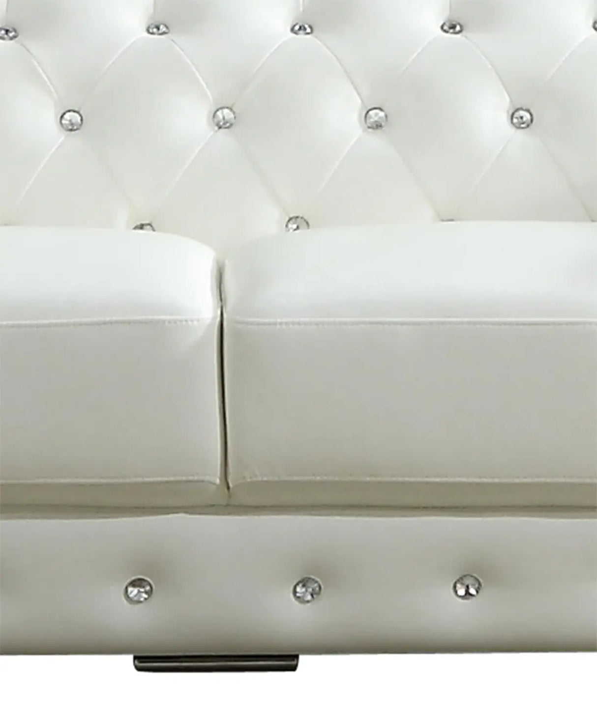 Charlise Modern Style White Sofa in Faux Leather - Home Elegance USA