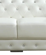 Charlise Modern Style White Sofa in Faux Leather - Home Elegance USA