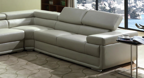 Zenith Beige Sectional in Faux Leather - Home Elegance USA
