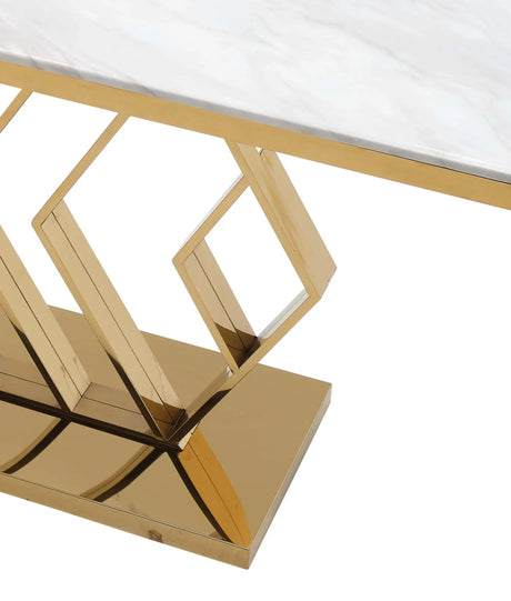 Gamila Modern Style Marble Console Table With Metal Base | Cosmos