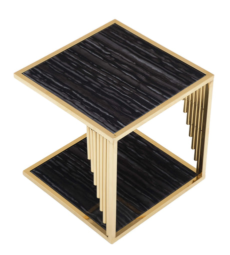 Kari Modern Style Marble End Table With Metal Base | Cosmos