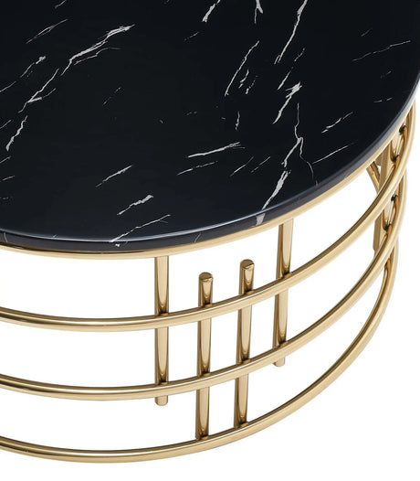 Carissa Modern Style Marble Coffee Table With Metal Base | Cosmos