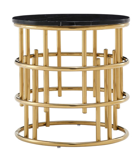 Talia Modern Style Marble End Table with Metal Base - Home Elegance USA