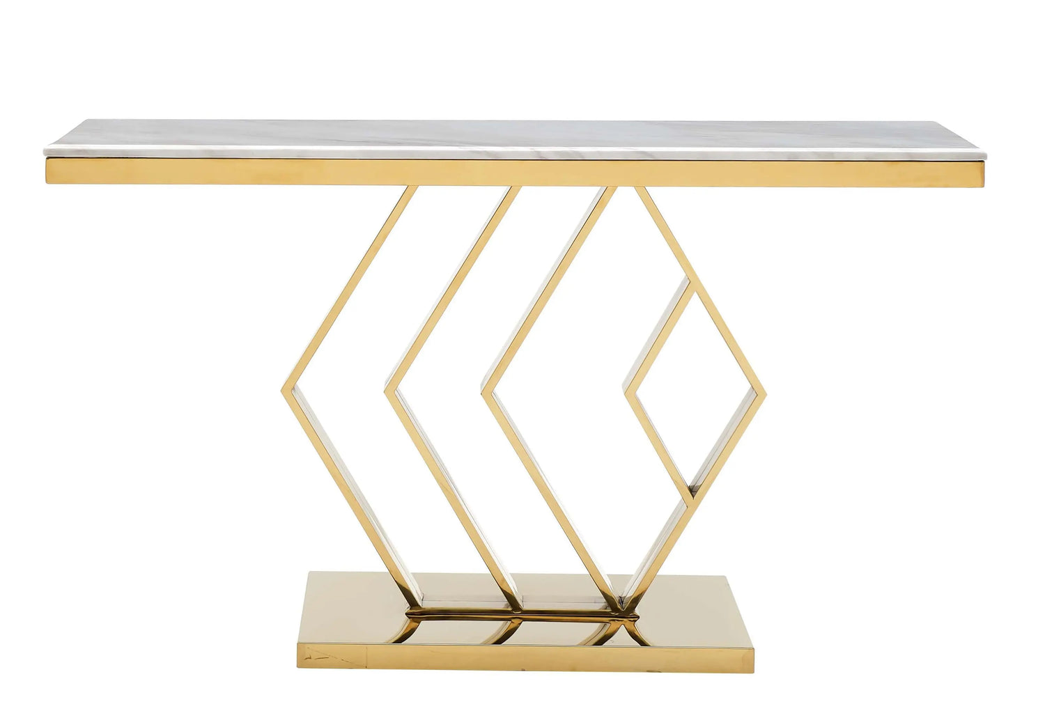 Gamila Modern Style Marble Console Table with Metal Base - Home Elegance USA