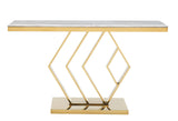 Gamila Modern Style Marble Console Table with Metal Base - Home Elegance USA