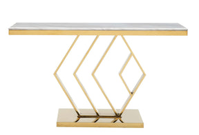 Gamila Modern Style Marble Console Table With Metal Base | Cosmos