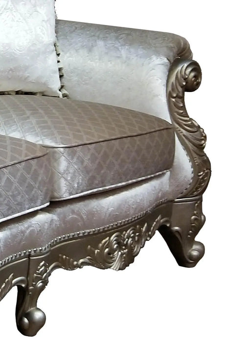 Emily Traditional Loveseat In Champagne Finish | Cosmos Furniture
