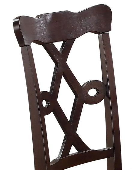 Copper Transitional Style Dining Set In Espresso Finish Wood | Cosmos