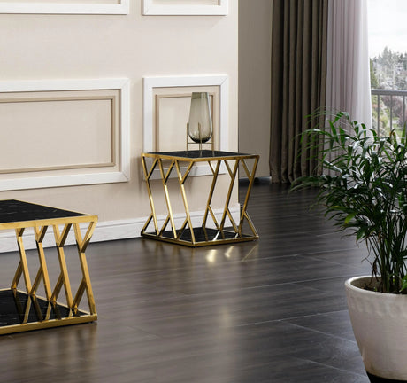 Julie Modern Style Marble End Table With Metal Base | Cosmos