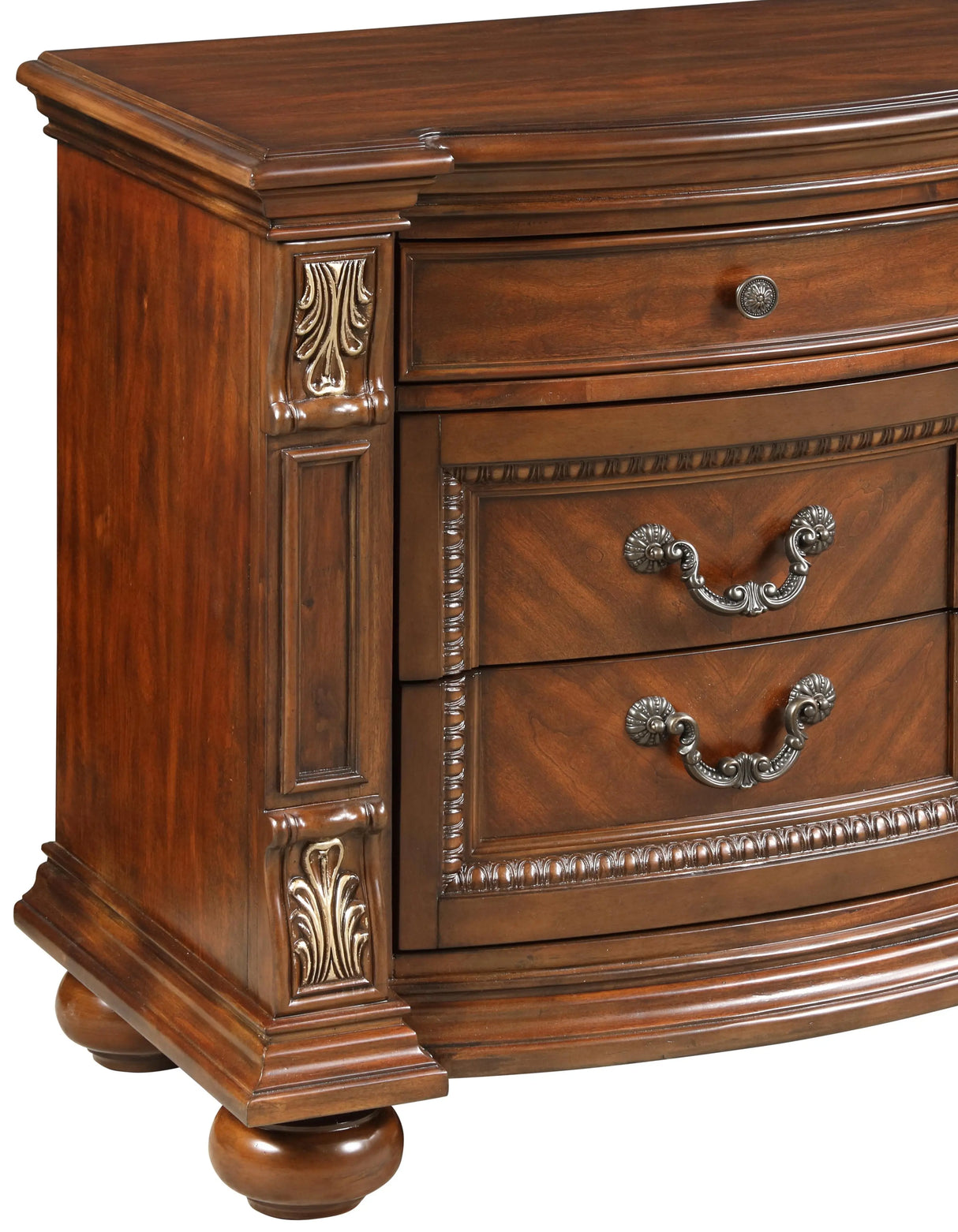 Viviana Traditional Style Nightstand in Caramel finish Wood - Home Elegance USA
