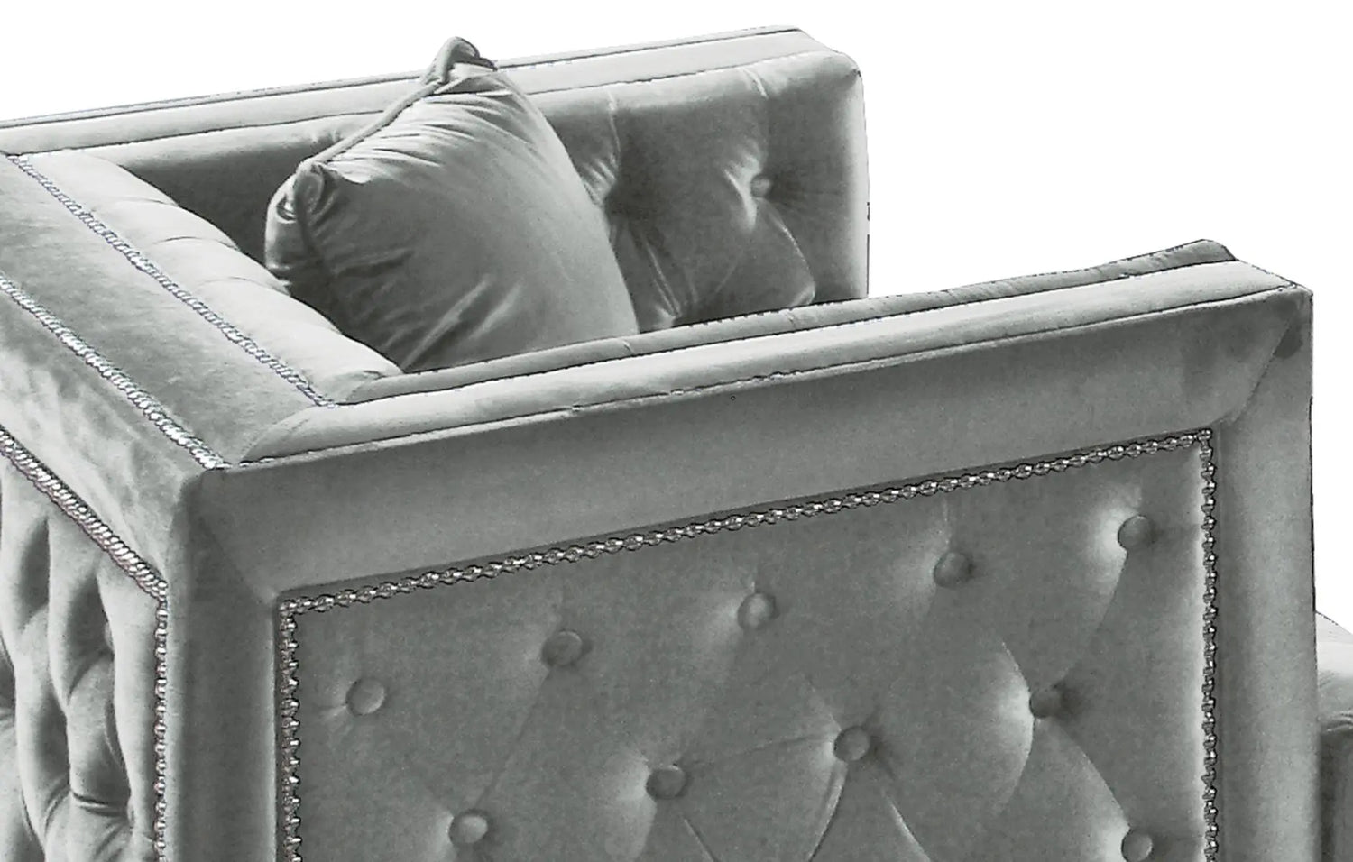 Kendel Silver Modern Style Gray Chair with Acrylic Legs - Home Elegance USA