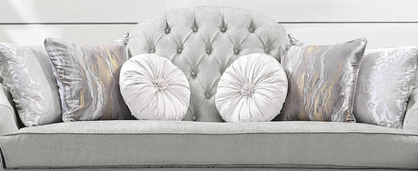 Natalia Transitional Style Sofa In Silver Finish Wood | Cosmos