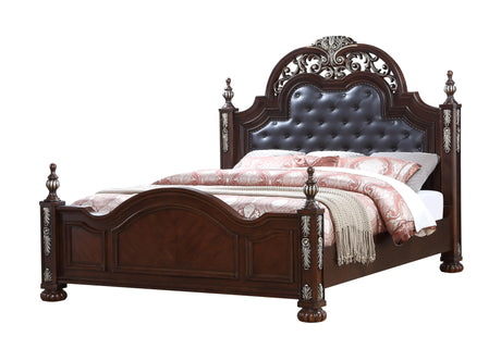 Rosanna Traditional Style King Bed in Cherry finish Wood - Home Elegance USA