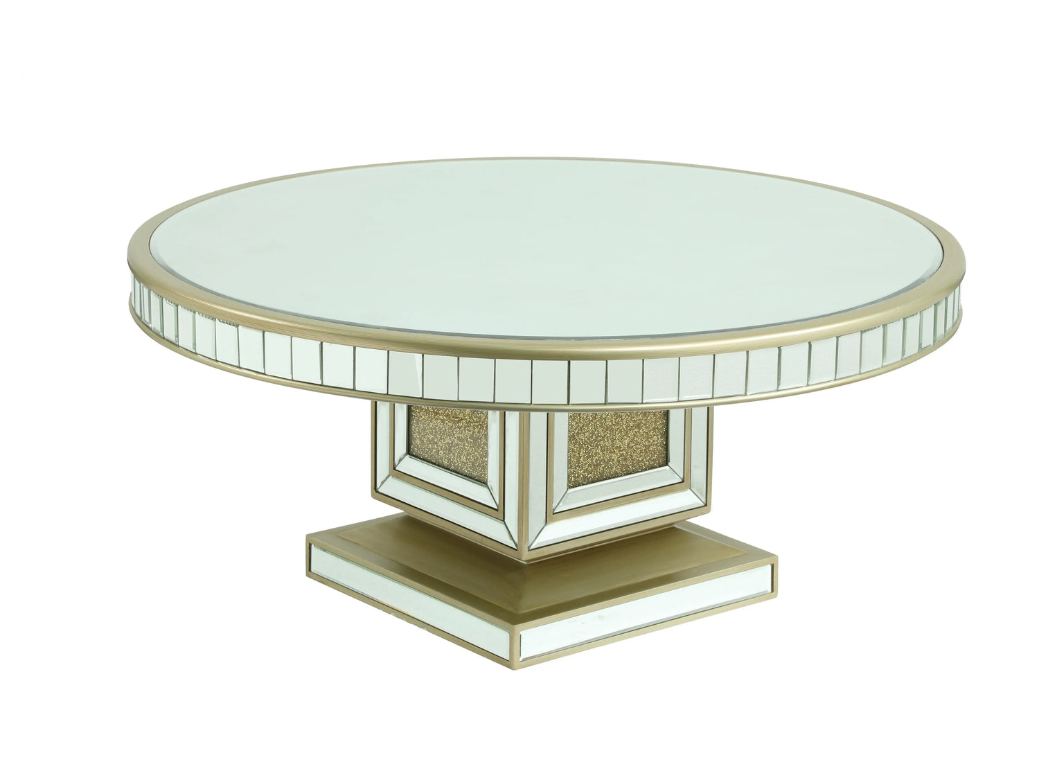 Harlow Modern Style Glass Coffee Table with Gold fiinish - Home Elegance USA
