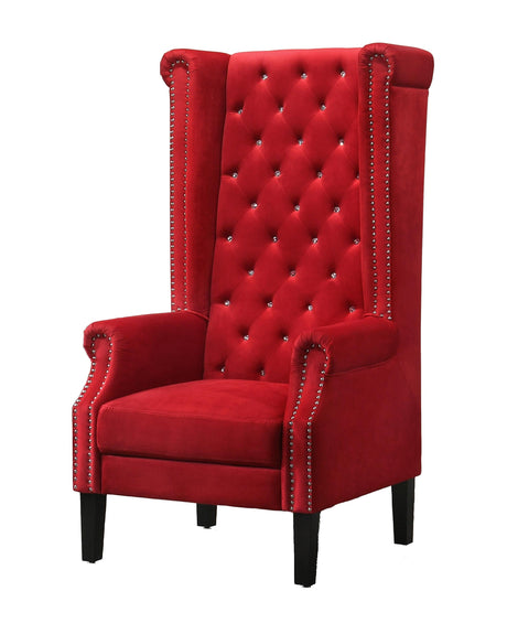 Bollywood Transitional Style Red Accent Chair - Home Elegance USA