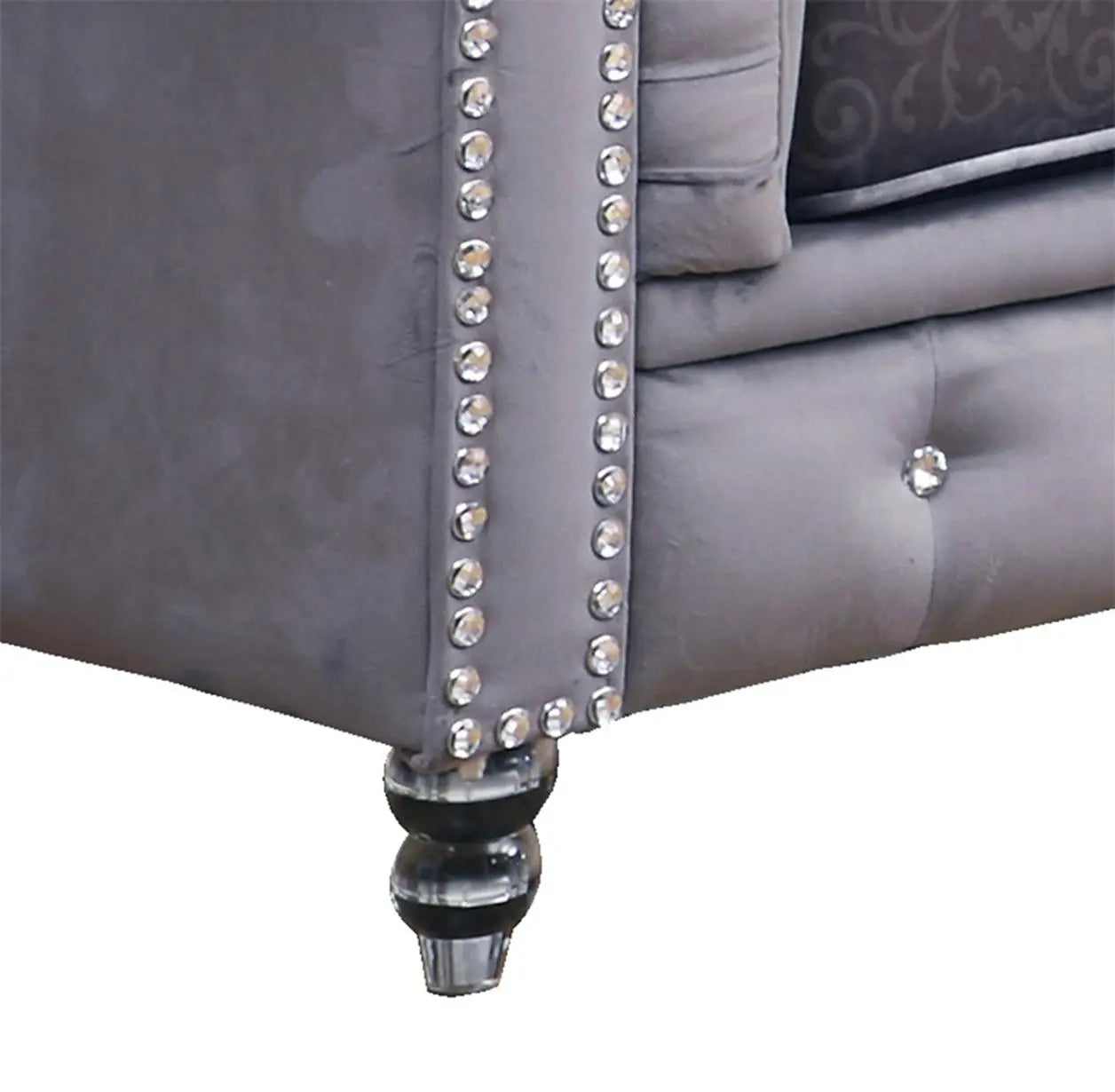 Sahara Modern Style Gray Chair with Acrylic legs - Home Elegance USA