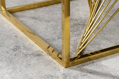 Halina Modern Style Marble End Table With Metal Base | Cosmos