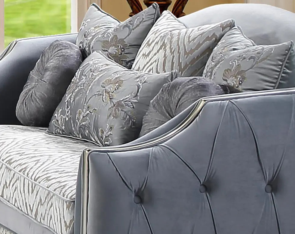Venus Transitional Style Loveseat in Silver finish Wood - Home Elegance USA
